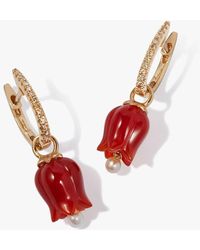 Annoushka - Tulips 18ct Yellow Gold Red Agate & Diamond Earrings - Lyst