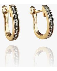 Annoushka Eclipse 18ct Gold Porcupine Diamond Hoop Earrings - Metallic