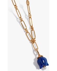 Annoushka - Tulips 14ct Yellow Gold Lapis Knuckle Necklace - Lyst