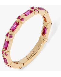 Annoushka 18ct Gold & Pink Sapphire Baguette Eternity Ring