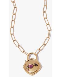 Annoushka Lovelock 18ct Gold Mini Cable Chain Heart & Arrow Charm Necklace - Metallic