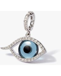 Annoushka - Mythology 18ct White Gold Topaz & Diamond Evil Eye Charm Pendant - Lyst