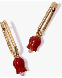 Annoushka - Tulips 14ct Yellow Gold Red Agate Knuckle Earrings - Lyst