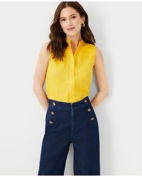 Ann Taylor Camp Shirt in White | Lyst 