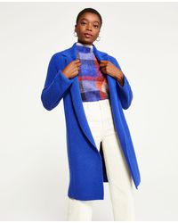 Ann Taylor Mixed Ribbed Coatigan - Blue