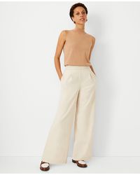 Ann Taylor The Tall Pull On Wide Leg Pant - Natural