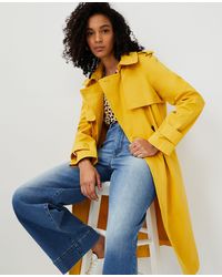 Ann Taylor Petite Twill Trench Coat - Yellow