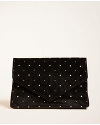 Ann Taylor Shimmer Dot Velvet Clutch - Black