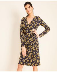 meadow floral pleated wrap dress