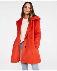 Ann Taylor Hooded Duffle Coat - Red