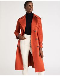 Ann Taylor Petite Oversized Trench Coat - Orange