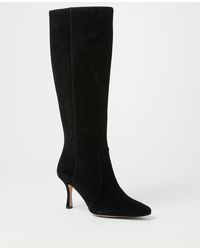 ann taylor black suede boots