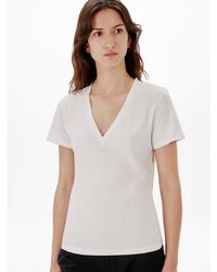 Another Tomorrow - V-Neck Tee - Lyst
