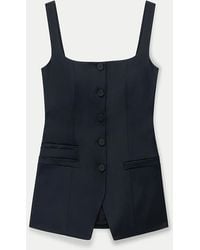 Another Tomorrow - Square Neck Buttoned Top - Lyst