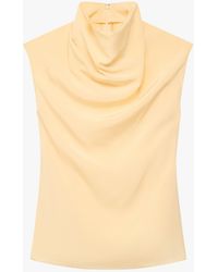 Another Tomorrow - Silk Draped Top - Lyst