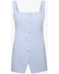 Another Tomorrow - Square Neck Buttoned Top - Lyst