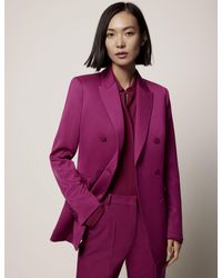 Another Tomorrow Double-breasted Jacket - Purple