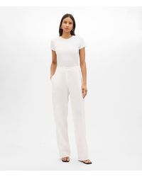 Another Tomorrow - Flat Front Trouser - Lyst