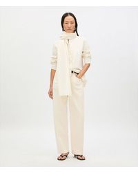 Another Tomorrow - Chambray Bow Blouse - Lyst