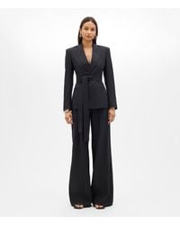 Another Tomorrow - Linen Double Breasted Fitted Jacket - Lyst