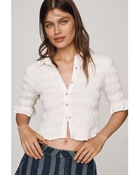 Maeve - Ruffle Button-Front Top - Lyst