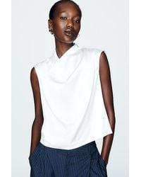 By Anthropologie - Stretch Silk Cowl-Neck Top - Lyst