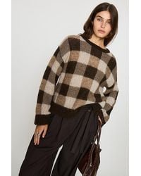 SELECTED - Lulu Loose Check Wool-Blend Jumper - Lyst