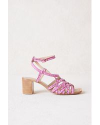 Anthropologie Strappy Wrap Heels - Pink