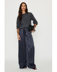 By Anthropologie - The Avery Satin Wide-Leg Pleated Trousers By Maeve - Lyst
