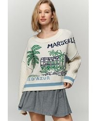 Maeve - Graphic Cable-Knit Jumper - Lyst