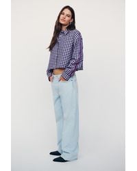 Maeve - Checked Cropped Shirt - Lyst