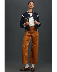 Maeve - The Colette Cropped Wide-Leg Trousers By Corduroy Edition - Lyst