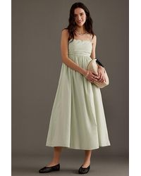 Charlie Holiday - Maple Pleated Square-neck Midi Dress - Lyst