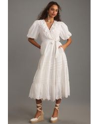 Love The Label - Short-sleeve Ruffled Tiered Wrap Midaxi Dress - Lyst