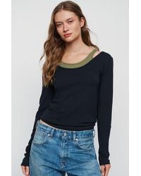 By Anthropologie - 100% Cotton Layered Ribbed Top - Lyst