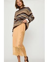 Bl-nk - Millie Lace-Trim Midi Skirt - Lyst