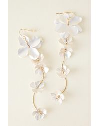 By Anthropologie - Floral Jasmine Statement Drop Earrings - Lyst
