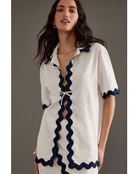 Charlie Holiday - Chrissy Ric-rac Tie-front Shirt - Lyst