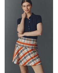Maeve - Button-Front Tweed Mini Skirt - Lyst