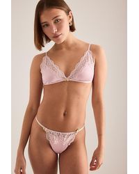 Wild Lovers - Amara Satin Lace-Trim Bra - Lyst