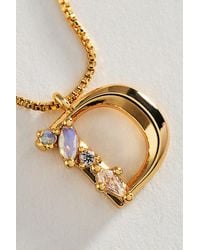 By Anthropologie - Crystal Initial Necklace - Lyst