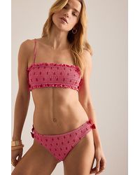 Damson Madder - Shirred Bow Bikini Top - Lyst