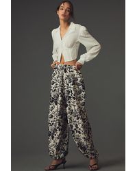 Maeve - Silky Drawstring Parachute Trousers - Lyst