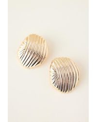 By Anthropologie - Ribbed Statement Stud Earrings - Lyst