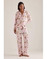 Chelsea Peers - Organic Cotton Martini Animal Print Long Pyjama Set - Lyst