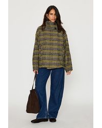 By Anthropologie - Lime Boucle Funnel-Neck Jacket - Lyst