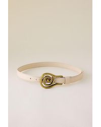 By Anthropologie - Swirl Buckle Leather Belt - Lyst