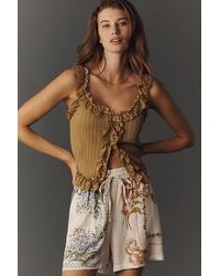 Maeve - The Brooklin Tie-Front Printed Pull-On Shorts By - Lyst