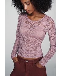 By Anthropologie - Long-Sleeve Lace Top - Lyst