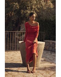 SOVERE - Venus Long-Sleeve Ruched Maxi Dress - Lyst